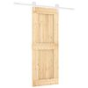 vidaXL Schiebet&uuml;r Nat&uuml;rlich und Wei&szlig; 80 x 210 cm Massivkiefer