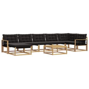 vidaXL Outdoor-Sofagarnitur 8 stk. Wei&szlig; und Schwarz Massivholz Akazie