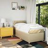 vidaXL Boxspringbett mit Matratze Creme 80x200 cm Stoff
