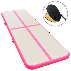 vidaXL Aufblasbare Gymnastikmatte mit Pumpe 700&times;100&times;10 cm PVC Rosa