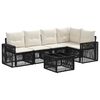 vidaXL Gartensofa-set 6 pcs Schwarz und Cremewei&szlig; Poly-Rattan