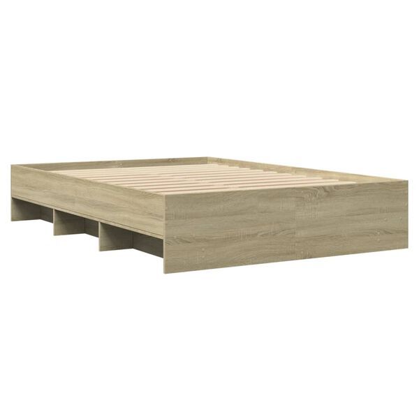vidaXL Bettgestell ohne Matratze Sonoma-Eiche 120x200 cm Holzwerkstoff