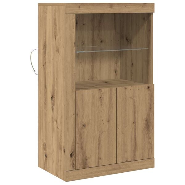 vidaXL LED-Sideboard Artisan-Eiche 60,5 x 37 x 100 cm Holzwerkstoff