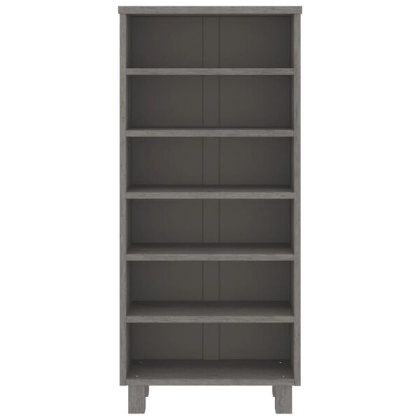 vidaXL CD-Schrank HAMAR Hellgrau 45x18x100 cm Massivholz Kiefer