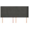 vidaXL Kopfteil mit Ohren Dunkelgrau 203x16x118/128 cm Samt