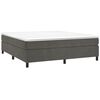 vidaXL Boxspringbett mit Matratze Dunkelgrau 180x200 cm Samt