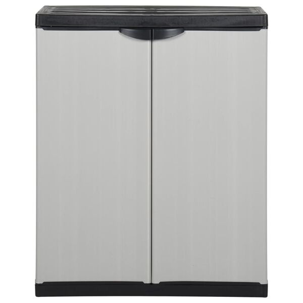 vidaXL Garten-Lagerschrank mit 1 Boden Grau und Schwarz 68x40x85 cm