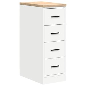 vidaXL Garagen-Aufbewahrungsschrank Wei&szlig; 30x51x85 cm Massivholz Kiefer