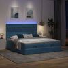 vidaXL Ottoman-Bett mit Matratzen & LED Dunkelblau 200x200 cm Samt