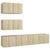 vidaXL 4-tlg. TV-Schrank-Set Sonoma-Eiche Holzwerkstoff