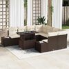 vidaXL Gartensofa-set mit Kissen 9 pcs Braun und Creme Poly-Rattan