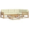 vidaXL Outdoor-Sofagarnitur 5 Stk. Wei&szlig; und Creme Polyester