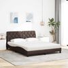 vidaXL Bett mit Matratze Dunkelbraun 160x200 cm Stoff