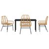 vidaXL Garten Essgruppe 5 pcs Braun Poly-Rattan