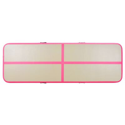 vidaXL Aufblasbare Gymnastikmatte mit Pumpe 700×100×10 cm PVC Rosa