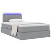 vidaXL Bett mit Stauraum und LED mit LED Hellgrau 120 x 200 cm Stoff