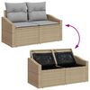 vidaXL Gartensofa-set mit Kissen 7 pcs Beige Poly-Rattan