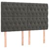 vidaXL Boxspringbett mit Matratze Dunkelgrau 140x190 cm Samt