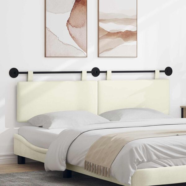 vidaXL H&auml;ngevorderseite Wandmontiert Creme 170 x 55 x 5 cm Cordstoff