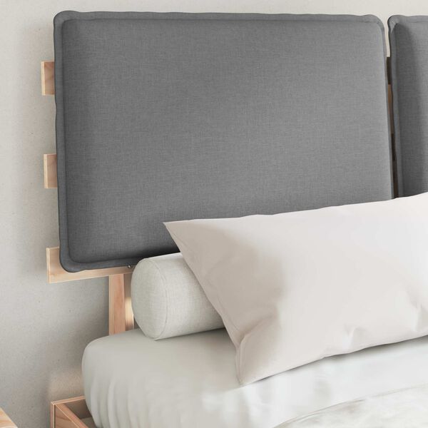 vidaXL Bettgestell mit gepolstertem Kopfteil Hellgrau 140 x 200 cm