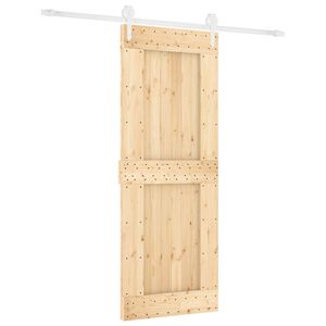 vidaXL Schiebet&uuml;r 80 x 210 cm Massivkiefer (Unbehandelt)