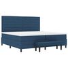 vidaXL Boxspringbett mit Matratze mit Kopfteil Blau 200 x 200 cm Stoff