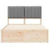 vidaXL Bettgestell mit gepolstertem Kopfteil Hellgrau 120 x 190 cm