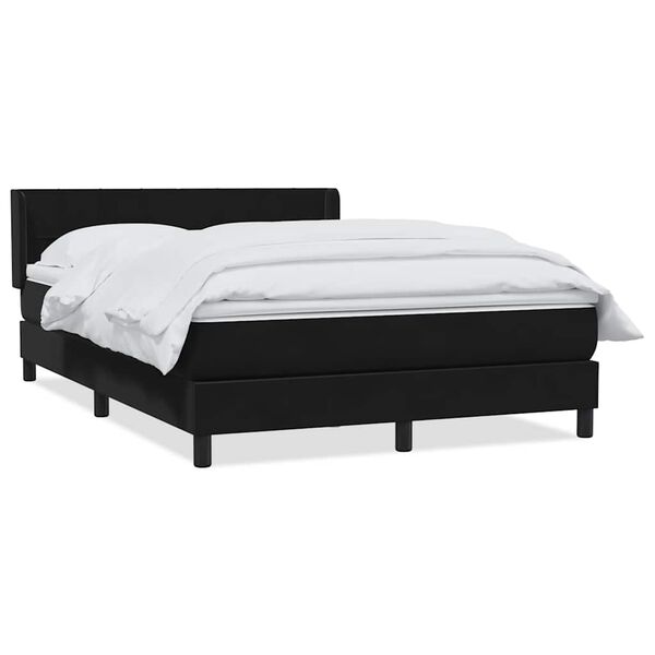 vidaXL Boxspringbett mit Matratze Schwarz 160x210 cm Samt