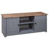 vidaXL TV-Schrank Grau 120x40x50 cm Massivholz Panama-Kiefer