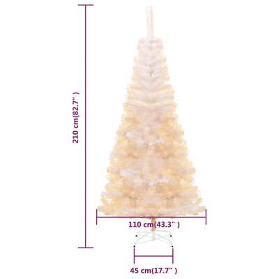 vidaXL Künstlicher Weihnachtsbaum Schillernde Spitzen Weiß 210 cm PVC