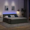 vidaXL Bett mit LED-Lichtleisten Dunkelgrau 180 x 200 cm Stoff