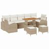 vidaXL Garten-Sofa-Set mit Kissen 10 pcs Beige Poly Rattan