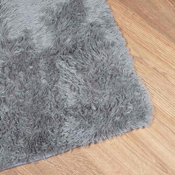 vidaXL Teppich Shaggy Hochflor NAVARRA Hellgrau 240x240 cm Polyester