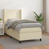 vidaXL Boxspringbett mit Matratze Creme 80x200 cm Kunstleder