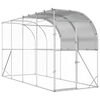 vidaXL H&uuml;hnerstall gegen die Wand Silber 400 x 150 x 215 cm