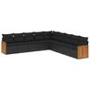 vidaXL 10-tlg. Garten-Sofagarnitur mit Kissen Schwarz Poly Rattan