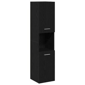 vidaXL Badezimmerschrank Schwarz Eichen-Optik 30 x 30 x 130 cm