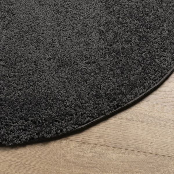 vidaXL Teppich Shaggy Hochflor Modern Anthrazit &Oslash; 120 cm