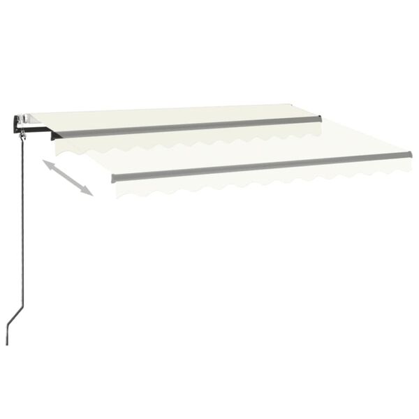 vidaXL Automatische Markise mit LED & Windsensor 350x250 cm Creme