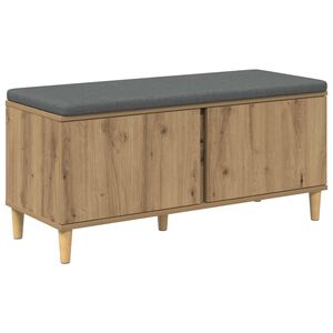 vidaXL Flurbank mit Kissen mit Speicher Artisan-Eiche 100 x 38 x 46 cm