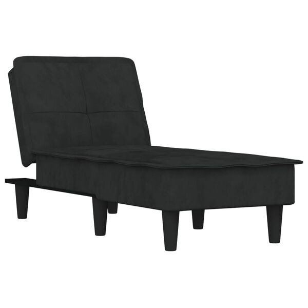 vidaXL Chaiselongue Schwarz Samt