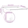 vidaXL Einziehbare Markise Hellgrau 350 x 250 cm Polyester und Metall