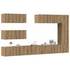 vidaXL 7-tlg. TV-Schrank-Set Wandmontage Artisan-Eiche Holzwerkstoff