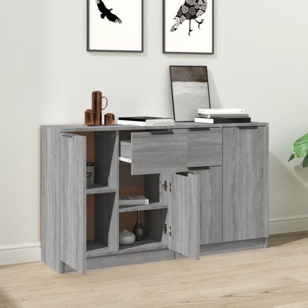 vidaXL Sideboards 2 Stk. Grau Sonoma 60x30x70 cm Holzwerkstoff