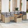 vidaXL Garten-Sofa-Set mit Speicher 8 pcs Beige Poly Rattan