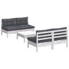 vidaXL 5-tlg. Garten-Lounge-Set mit Anthrazit Kissen Kiefernholz