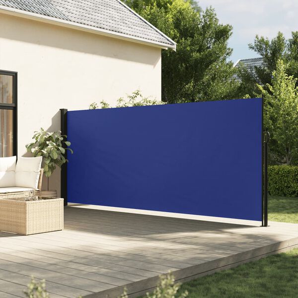 vidaXL Seitenmarkise Ausziehbar Blau 180x500 cm