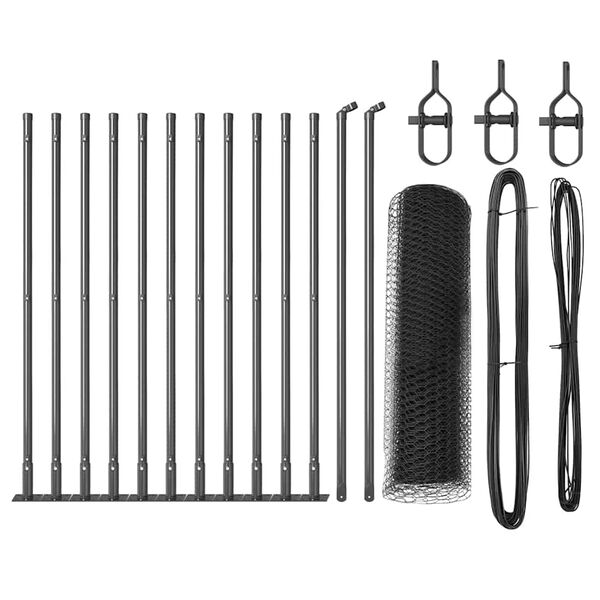vidaXL Zaunpfosten Grau 25 x 0,5 m (13 mm Maschen) Stahl