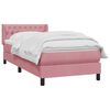 vidaXL Boxspringbett mit Matratze Rosa 90x220 cm Samt
