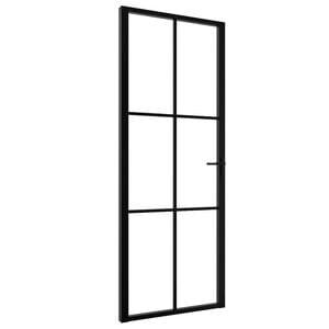 vidaXL Innent&uuml;r ESG Glas und Aluminium 76x201,5 cm Schwarz
